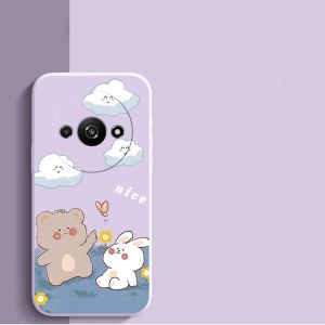 เคสสำหรับศัพท์ xiaomi redmi a3 2024 4g เคสศัพท์แบบนุ่ม ซิลิโคนเหลว ป้องกันกันกระแทก ดีไซน์ใหม่สวยงาม พร้อมเชือกคล้องสำหรับสาวๆ YTSTXX01