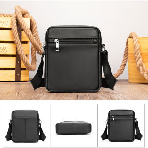 EDERN Genuine Leather Mens Shoulder Bag Fashion Simple Cowhide Crossbody Bag Casual Small Messenger Bag Male Daily Sling Bag Phone Pouch