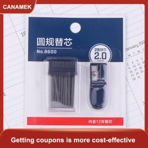 【CANAMEK】 1 bộ Mỏ Compas con trỏ Mài bút chì chì văn phòng phẩm La bàn lõi với 2mm văn phòng thủ công lưu trữ di động