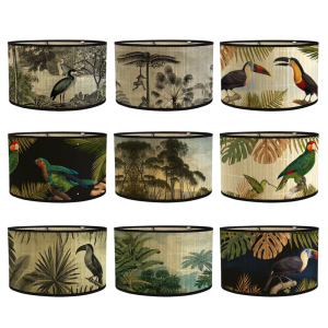 Vintage Drum Print Lampshade Light Shade Decorative Light Cover Chandeliers Floor Light Shades for Table Lamp Pendant