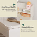SKPLUS 60cm Bedroom Dressing Table Aesthetic Vanity Makeup Desk With Round Mirror LED Light Drawer - Fulfilled by SKPLUS. 