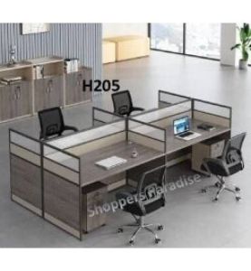 SG Ready Stock H205 Executive Workstationwith high partitionwith/without pedestal/cabinet Home Office Table Straight L Shape Divider