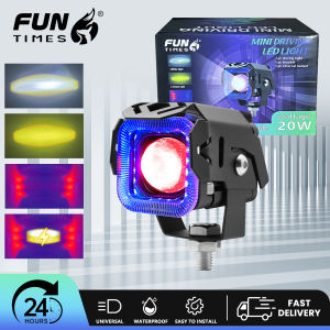 FUNTIMES Motorcycle Multi-color Compact Spotlight High brightness LED Universal Blue/White Waterproof