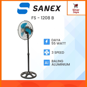 SANEX Stand Fan 12 Inch Besi (Kipas Angin Berdiri 12 Inci)