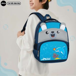 Balo Học Sinh Mầm Non Xbags Dolphin XB3020 Màu Xanh Cao Cấp Chống Nước Nhiều Ngăn  Tai Gấu Cá Heo Ngộ Nghĩnh Đáng Yêu!