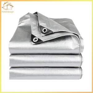 Multipurpose Waterproof Poly Tarp Cover with Grommets and Reinforced Edges Silver Reflective Tarps for Car Roof Camping