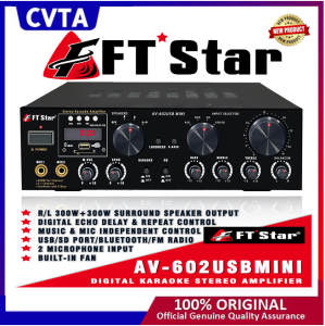 FT STAR HIGH POWER VIDEOKE AMPLIFIER AV-602 USB MINI 1000W 4CH