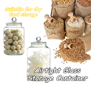 Airtight Glass Bottle With Cover Durable Large Capacity For Cookie Biscotti Spice Dry Food Storage