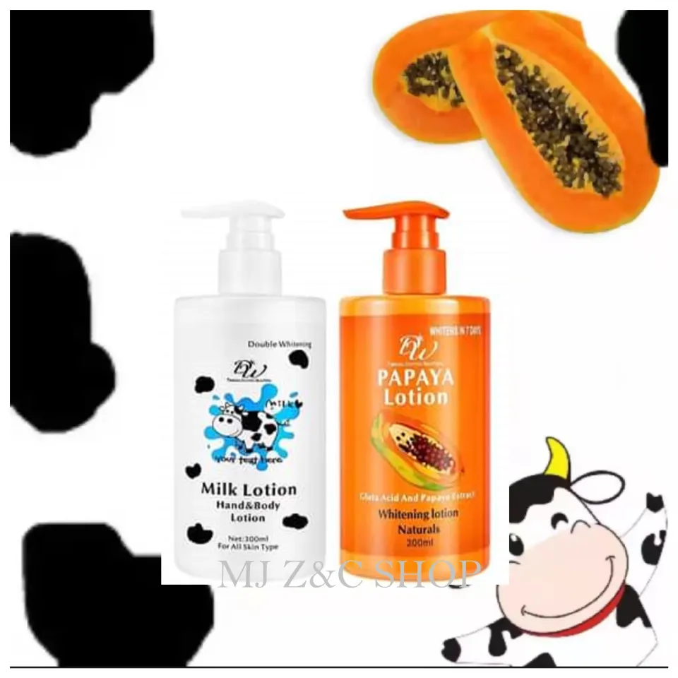 2 IN 1 ) DW Papaya Lotion Gluta Acid And Papaya Extract 300ml + DW