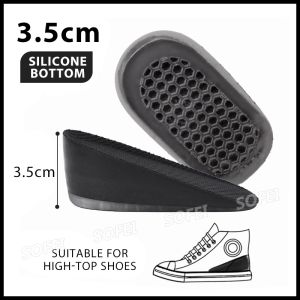 SOFEI 1 Pasang Sol Penambah Tinggi Badan Bahan Silikon Lembut 1.5cm 2.5cm 3.5cm 4.5cm