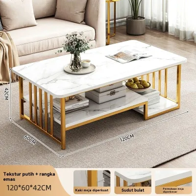 Meja Ruang Tamu Minimalis Meja Minimalis Anti Benturan MDF Meja Kopi Marmer Modern Sederhana