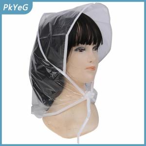 PkYeG 1 chiếc mũ đi mưa kiểu tóc bảo vệ nắp ca-pô nhựa cho phụ nữ và phụ nữ trong suốt