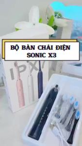 Bàn chải điện Sonic X3 với 6 chế độ làm sạch bàn chải đánh răng chăm sóc răng trắng bóng Kháng Nước IPX7