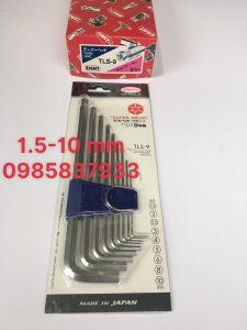 [Freeship+quà tặng 19k] Bộ lục giác Nhật 9 chiếc đầu bi dài 1.5-10 mm TLS-9 Eight tại Máy NTT chất lượng thế giới độ bền cao tháo lắp ốc chìm hiệu quả