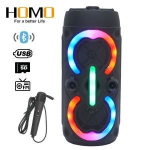 HOMO Wireless Bluetooth Karaoke Speaker with Wired Microphone & Dual 4-inch Speakers HM-4292