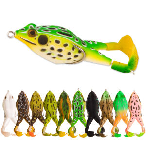 1pcs Soft Plastic Lure 8.5cm/14g Fishing Lure Frog Propeller Foot Flippers Rotation Tractor Soft Bait Decoys Artificial Lures 10 Colors Rotating Legs Ray Frog