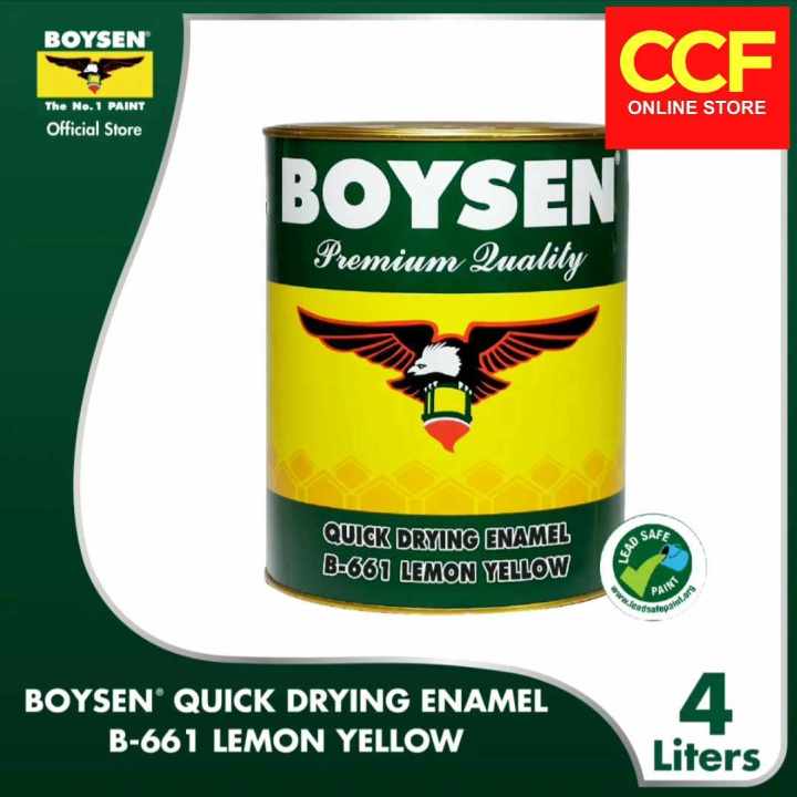 BOYSEN Quick Dry Enamel Lemon Yellow B661 4 Liters Gallon | Lazada PH