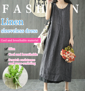 váy ngắn cây gai cổ áo lớn đầm bền màu sọc trễ vai mùa hè lỏng lẻo