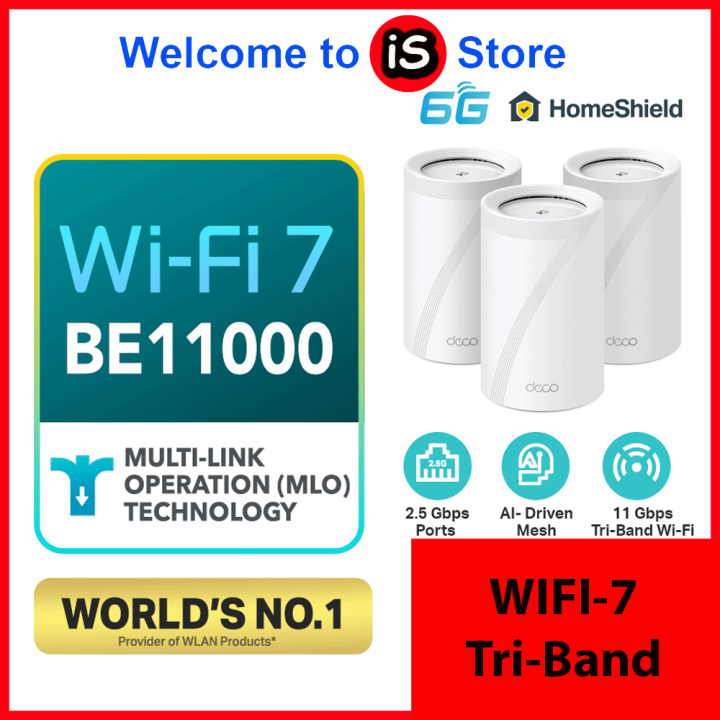 TP-Link BE11000 WiFi 7 Tri-Band Whole Home AI-Driven Mesh Wifi Router ...