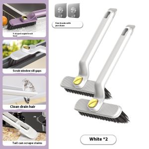 YONUO Bàn chải làm sạch khoảng cách xoay 360 ° cho phòng tắm nhà bếp góc sàn và cống-Máy chà sàn đa chức năng có móc đi kèm