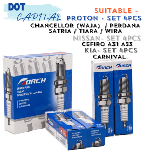TORCH Spark Plug Platinu* SET 4PCS *PROTON- CHANCELLOR/ PERDANA/ SATRIA/ TIARA/ WIRA/ NISSAN- CEFIRO/ KIA- CARNIVAL*PFR6