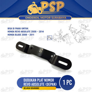 Dudukan Plat Nomer Depan Revo Absolute - Pangkon Bracket Pelat Nomor Depan Scoopy FI Supra X 125