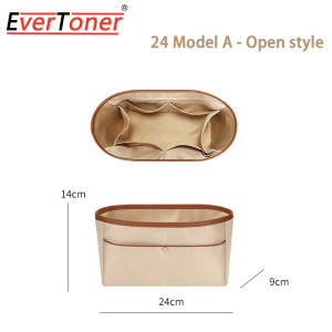 EverToner Satin Cosmetic Organizer Insert Bag with drawstring Storage Bags Multi-Pocket Handbag Solid Color Multifunctional Inner Bag