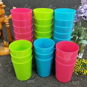 10PCS (8 OZ) PLASTIC TUMBLERS COLORFUL DRINKING TUMBLER UNBREAKABLE PLASTIC CUP RESTAURANT TUMBLER M
