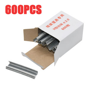 Pigpen Pliers + 600 pcs Multifunctional M-Type Pliers Repair Tools Clips Chicken Mesh Cage Wire Fencing Animal Caged Clamp for Bird Rabbit Mesh Cage Wire Fencing Wire Rings Gabion Nets Poultry Cages Crimp Weld Repair Tools
