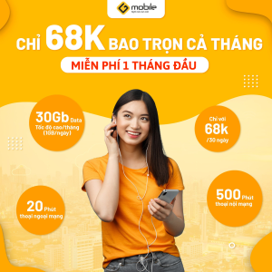 SIM 4G 5G GMobile Mobifone Giá Rẻ Tặng 30GB/Tháng Free Gọi Nội/Ngoại Mạng 1 Tháng Đầu Dùng Ưu Đãi Không Cần Nạp Tiền | FREESHIP - CHƯA KÍCH HOẠT