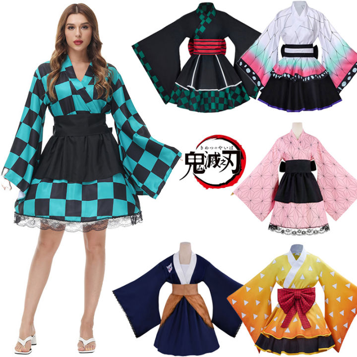 Anime Demon Slayer Kimetsu No Yaiba Cosplay Costume Zenitsu Giyu 