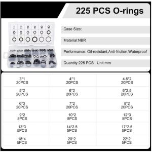 225/1200 ชิ้น ยางโอริงรถยนต์ สีดํา ทนต่อการสึกหรอ O-Ring ทนควมร้อนสูงงมือช่าง
