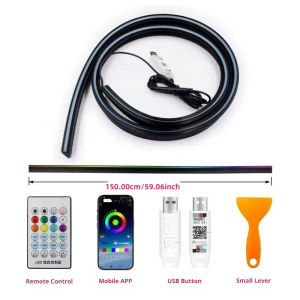 Seemetal xe ánh sáng môi trường mulit chế độ RGB bầu không khí đèn TRIM bảng điều khiển LED Hidden đèn nháy dây USB App & điều khiển từ xa