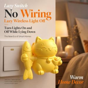 MAKERVY Stick-On Remote Light Switch Wireless-Controlled Rechargeable Lazy Switch Button Practical Smart Wireless Light Controller Household