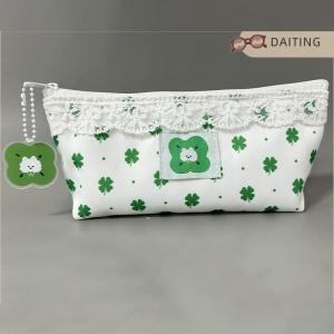 DAITING High Quality Sweet Lace Floral Design Pen Bag Large Capacity Multifunctional Stationery Bag Pencil Case Students Supplies