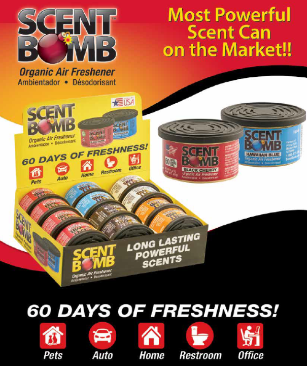 (LOCAL) Scent Bomb Can (Car Organic Air Freshener) 60 Days Of Freshness