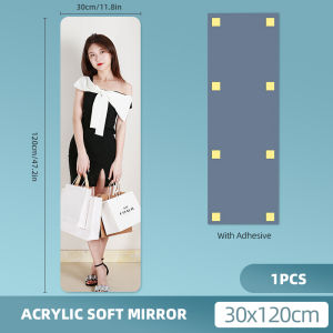 3D Square Glass Mirror Full-Length Mirror Wall Bedroom Living Room Self Adhesive Mirror Wall-Mounted