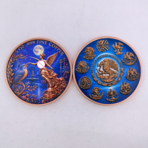 【discount store】5 OZ .999 Fine Copper Round Colorized High‑Relief Angel Animal Theme Collectible Medal Metal Craft Souvenir Gift