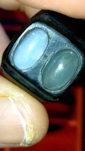 2pcs Kalimaya Asli Banten Jarong Joss: Dimensi 9-10mm dengan Ring Tanduk No7