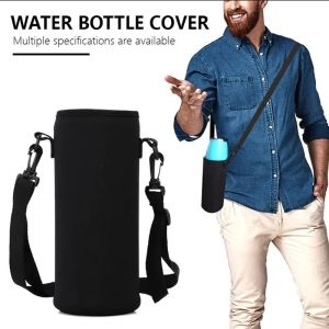 1000ML Travel Sports Water Bottle Case Insulated Bottle Holder Case with Adjustable Shoulder Strap For Outdoor Camping