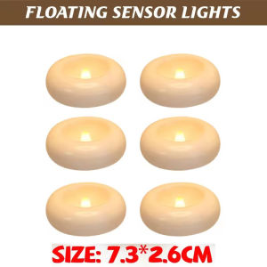 6PCS LED Floating Sensor Candles Battery Operated Waterproof Tealights Flameless Electronic Candle Wedding Party Decorative