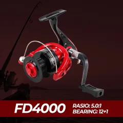 Reel Pancing Spinning Fishing Reel 4.7:1 NX6000 Metal 14 Ball Bearing Daya  Tarik 12 Kg - Hitam / Gulungan Pancing NX6000 14 BB Sangat Kuat dan Kokoh