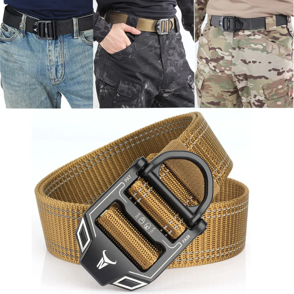 Tactical Nylon Belt Adjustable Utility Gear Belt Heavy Duty Combat Belt  with Quick Release Buckle