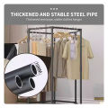 360° Rotating Clothes Rack With Wheels Thickened Metal Clothes Rack Stand Heavy Duty Circular Clothes Hanger Organizer For Balcony Bedroom Laundry Room. 