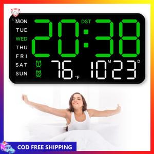 Digital Alarm Clock Electronic Wall Clock Large Number Display Temperature/Date Display Multifunctional for Home Office
