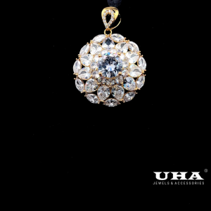 M1621 Mặt và dây chuyền nữ đính đá bagutte cao cấp sáng lấp lánh UHA