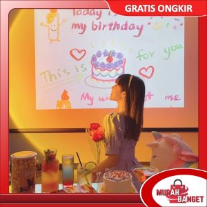 Murah Banget - Proyektor Mini / Proyektor Mini Ulang Tahun Portable / Lampu Pesta Ulang Tahun / Ide Hadiah Ulang Tahun Lucu
