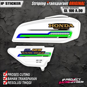 (COD) STIKER STRIPING ORIGINAL MOTOR HONDA GL 100 VARIASI DESAIN RACING HOLOGRAM DAN TRANSPARAN