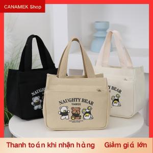 CS Phim hoạt hình dễ thương in mẫu vải linh hoạt Túi xách nhân viên văn phòng ăn trưa Túi Tote Túi