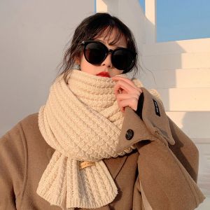 THANKSKY นุ่มนุ่มๆ สง่างามเรียบหรู ใบไม้ร่วงและใบไม้ร่วง สำหรับเด็กผู้หญิง อบอุ่นและอบอุ่น ฤดูหนาวในฤดูหนาว สีทึบทึบ ผ้าพันคอสำหรับผู้หญิง ผ้าคลุมไหล่ยาวเกาหลี ผ้าพันคอถักนิตติ้ง